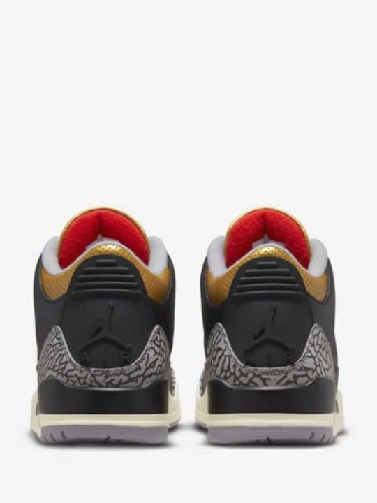 Air  3 Retro Boots Black / Fire Red / Metallic Gold / Cement Grey