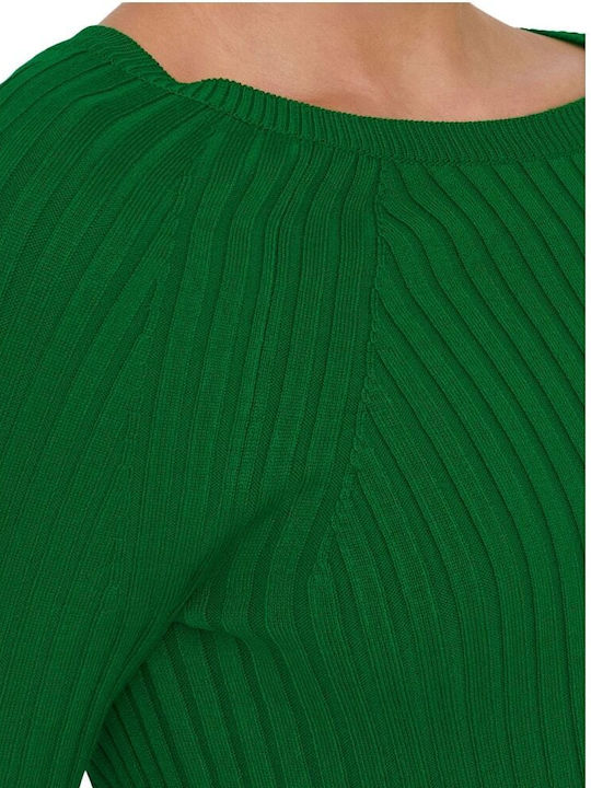 Meddi Women's Long Sleeve Crop Sweater Green