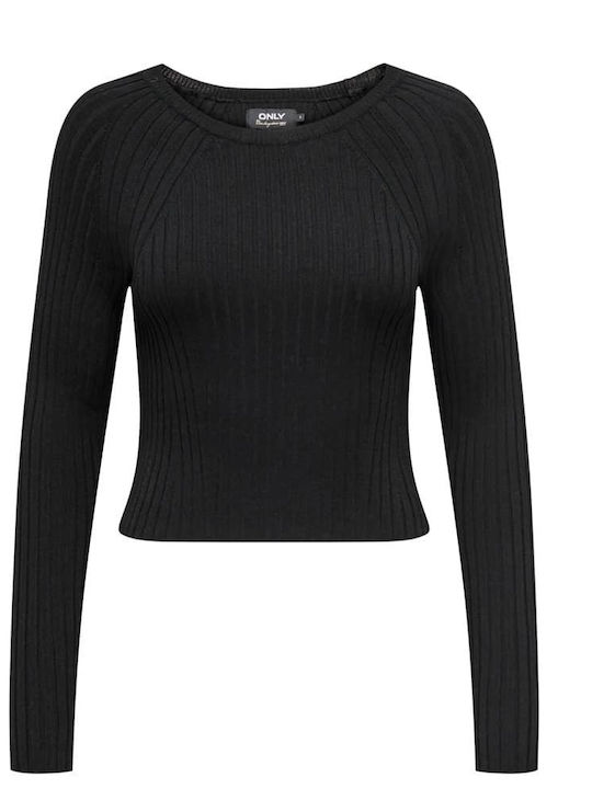Meddi Women's Crop Top Long Sleeve Black