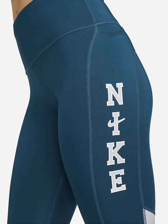 Women's Cropped Running Legging Dri-Fit Blue