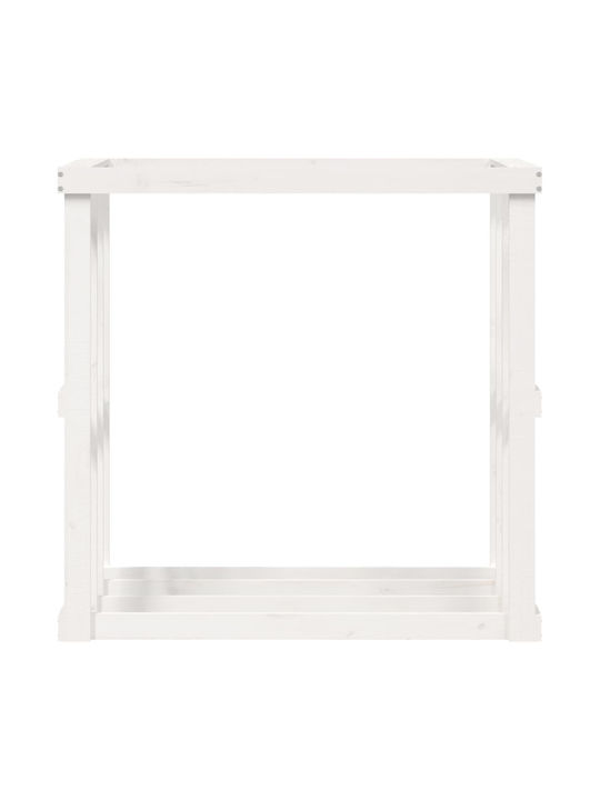 vidaXL Ξύλινο Κουτί Αποθήκευσης Ξύλων 108x52x106cm Λευκό