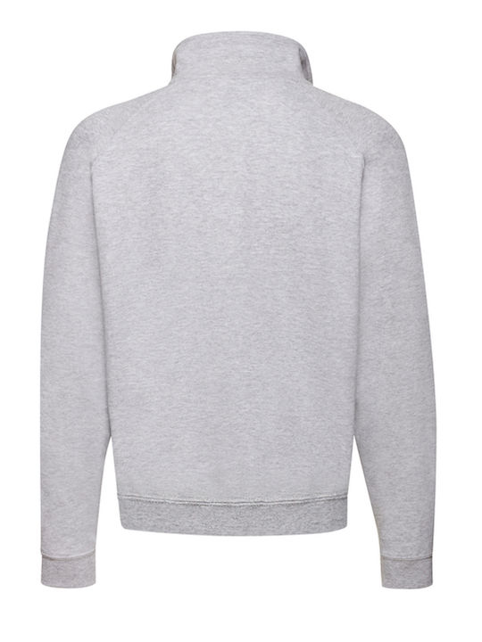 Men's Sweatshirt Sweatshirt with Collar and Zipper Black and Grey