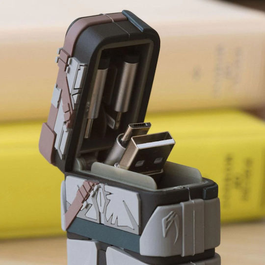 Thumbs Up Star Wars: The Mandalorian - PowerSquad Flip Retractable USB to Lightning / Type-C / micro USB Cable Μαύρο 0.6m