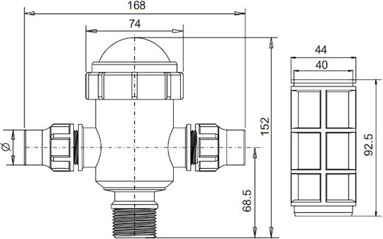 Palaplast 3476/3063 Φίλτρο Γραμμής 25x1"x25 60Mesh