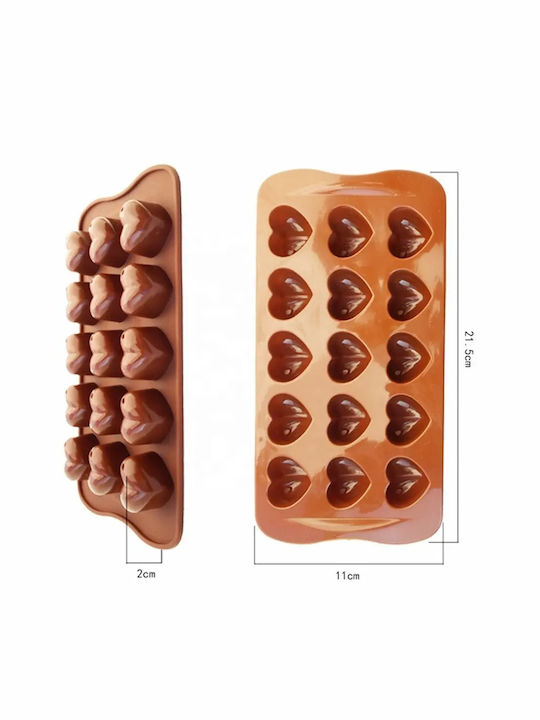 Sugar Love No Coating Silicone Chocolates 15 Cups Baking Pan 21.5x11x2cm
