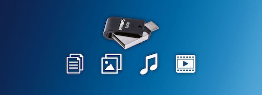 Philips 32GB USB 2.0 Stick with connection micro USB-B Black