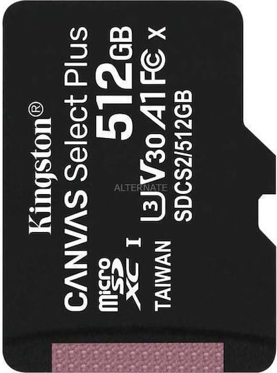 Kingston Canvas Select Plus microSDXC 512GB U3 V30 A1 UHS-I 100MB/s