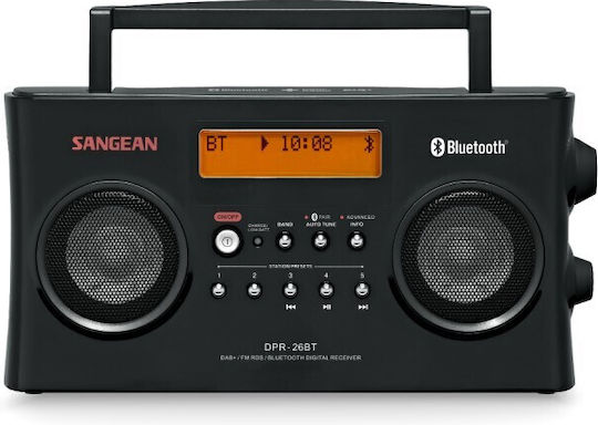 Sangean DPR-26BT Φορητό Ραδιόφωνο Μπαταρίας DAB+ με Bluetooth Μαύρο