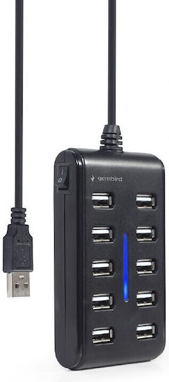 Gembird Hub USB 2.0 Cu 10 Porturi USB-A