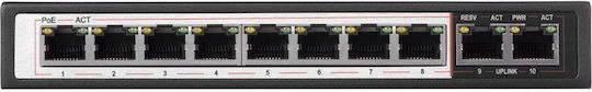 Extralink Ceres Unverwaltet L2 PoE+ Switch mit 8 Ports Gigabit (1Gbps) Ethernet