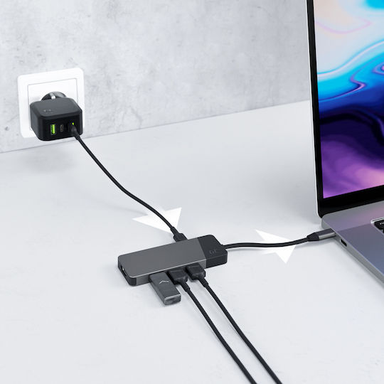 Green Cell HUBGC01 USB-C Докинг станция с HDMI PD Сив
