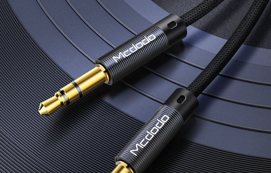 Mcdodo Audio Cable 3.5mm Male - 3.5mm Male Black 1.2m with Gold Plated Terminals CA-6640