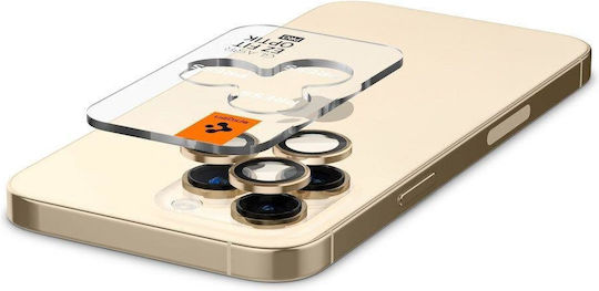 Spigen Optik Pro EZ Fit Camera Protection Tempered Glass Gold for the iPhone 14 Pro / 14 Pro Max