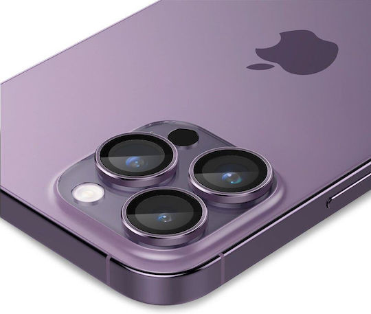 Spigen Optik Pro EZ Fit Camera Protection Tempered Glass Deep Purple for the iPhone 14 Pro / 14 Pro Max