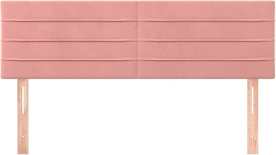 vidaXL Κεφαλάρι Κρεβατιού Υφασμάτινο Ροζ 144x78cm
