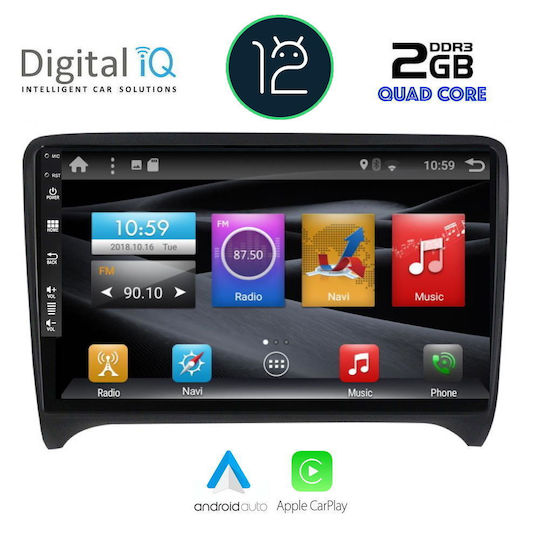 Digital IQ Auto-Audiosystem für Audi E-Commerce-Website / TT (8J) 2007-2015 (Bluetooth/USB/AUX/WiFi/GPS/Apple-Carplay/Android-Auto/Notenblätter) mit Touchscreen 9"