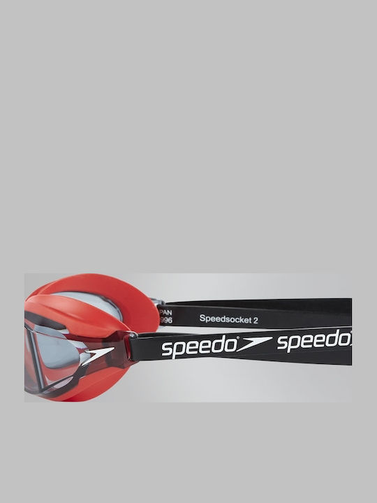 Speedo Fastskin Speedsocket 2 Swimming Goggles Adults with Anti-fog Lenses Red