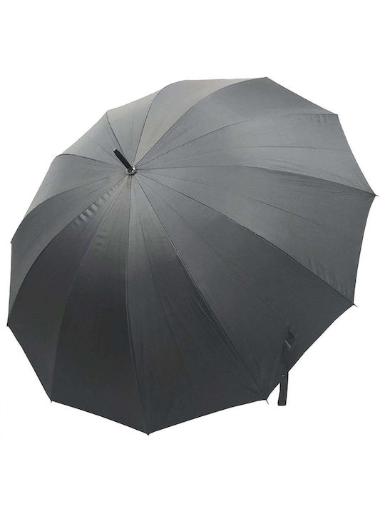 Rain Umbrella with Stick Black 96016 01