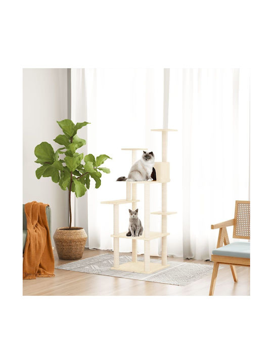 vidaXL Scratching Post Cat Trees Beige 47x47x153cm