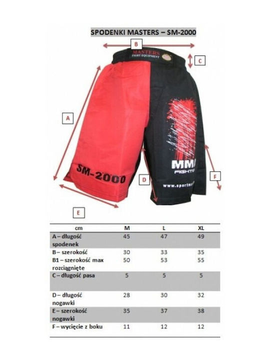 Sport Masters SM2000 062000-M Σορτσάκι MMA Schwarz