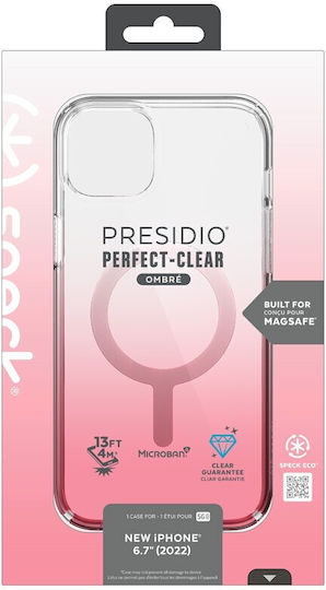 Speck Presidio Perfect Clear Ombre Back Cover Plastic / Silicone Clear/Vintage Rose Fade (iPhone 14 Pro Max)