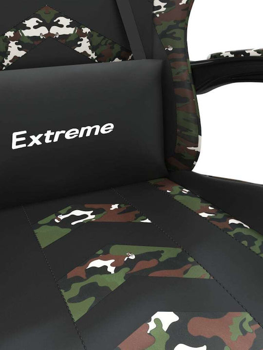 vidaXL 349614 Геймърски стол с RGB осветление и подлакътник Camo Black
