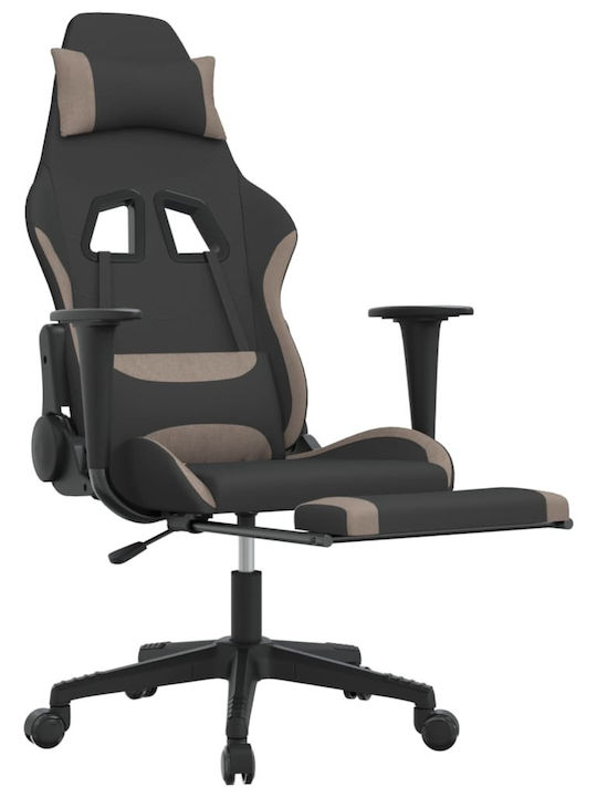 vidaXL 3143745 Καρέκλα Gaming Δερματίνης με RGB Φωτισμό και Υποπόδιο Μαύρο/Taupe