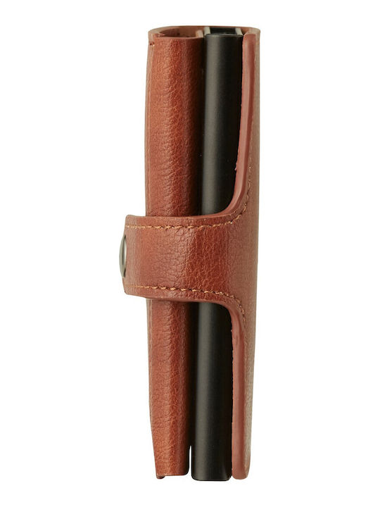Men's Wallet Cards with RFID and Slide Mechanism Brown