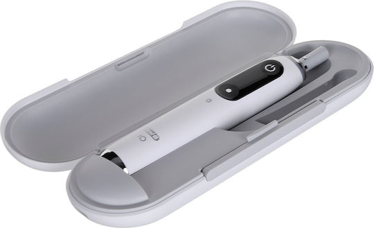 Oral-B iO Series 9 Elektrische Zahnbürste mit Timer, Drucksensor und Reisetasche White Alabaster