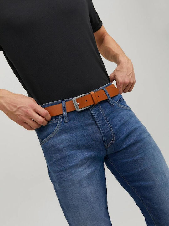 Men's Belt Leather Tabac Brown