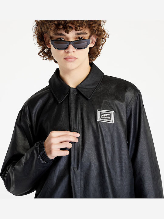 Basketball Coach Snap Jacke Schwarz