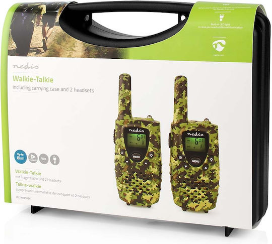 Nedis WLTK0810BK Transmițător Wireless PMR cu Ecran Monocrom Set 2buc Camo Green