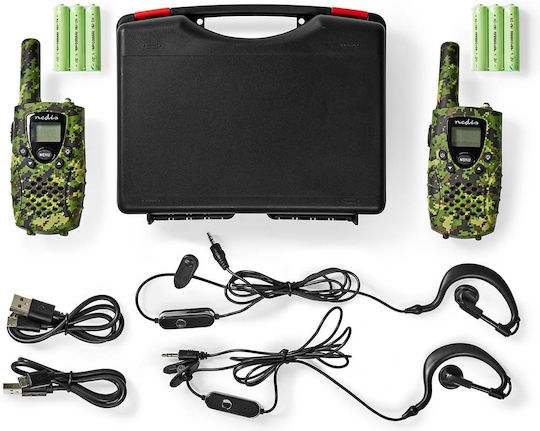 Nedis WLTK0810BK Transmițător Wireless PMR cu Ecran Monocrom Set 2buc Camo Green