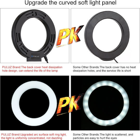 Puluz Ringlicht 12cm 3200 - 6500K mit Handyhalter