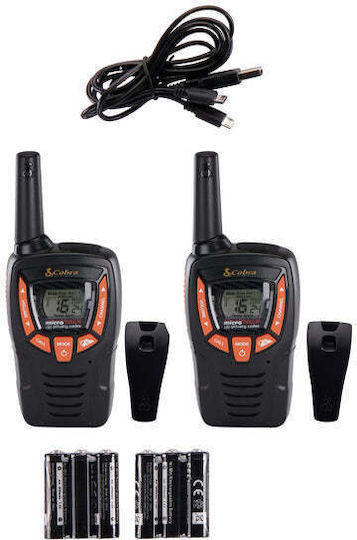 Cobra AM-655 Walkie Talkie με Μονόχρωμη Οθόνη Σετ 2τμχ