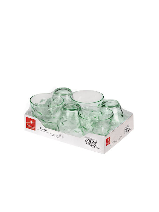 Bormioli Rocco Set of Glasses Water made of Glass in Green Color 260ml 6pcs