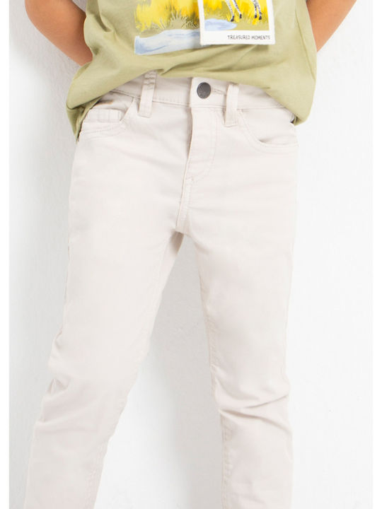 Kids' Chino Fabric Pants Off White