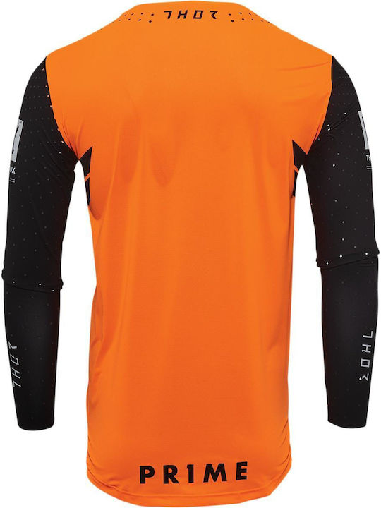 Thor MX Prime Hero Pentru bărbați Tricou Motocross Mânecă lungă Black/Fluo Orange