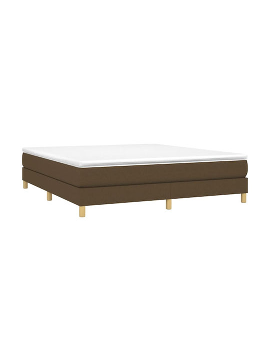 Saltea Supradublă Pătată cu Material Maro Închis cu Plăci și Saltea 160x200cm