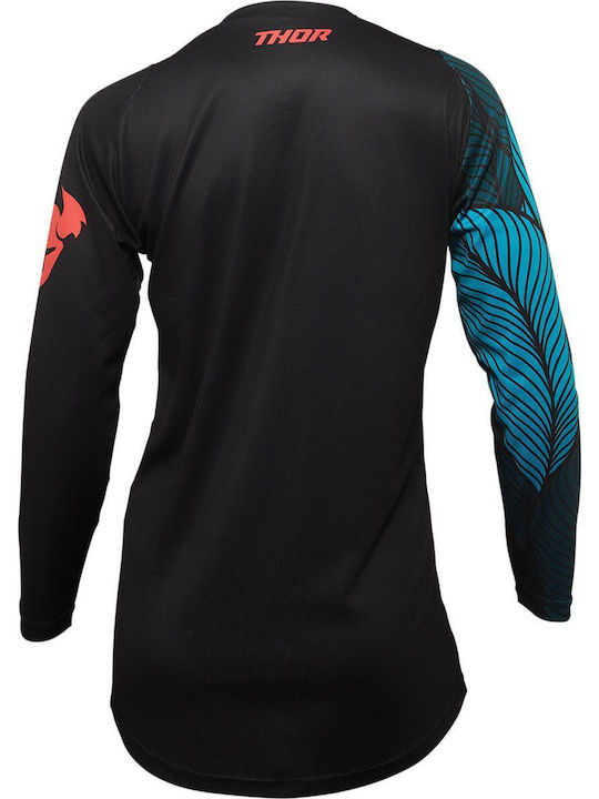 Thor Sector Urth Pentru femei Tricou Motocross Mânecă lungă Black/Teal