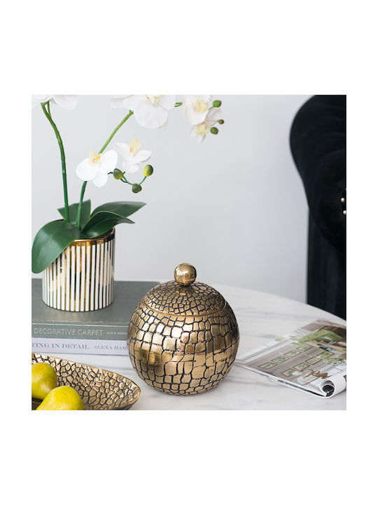 Artekko Decorative Vase Croco Gold 19.5x19.5x22cm