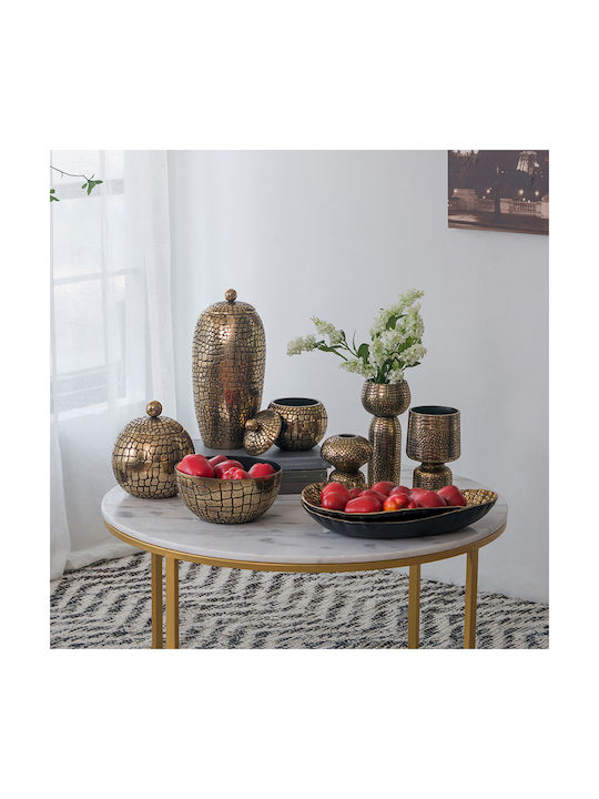 Artekko Decorative Vase Croco Gold 19.5x19.5x22cm