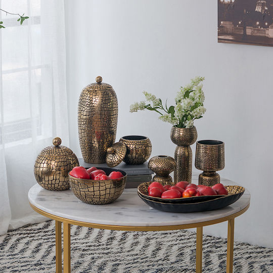 Artekko Decorative Vase Croco Gold 19.5x19.5x22cm