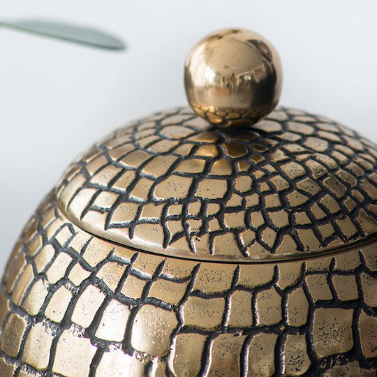 Artekko Decorative Vase Croco Gold 19.5x19.5x22cm