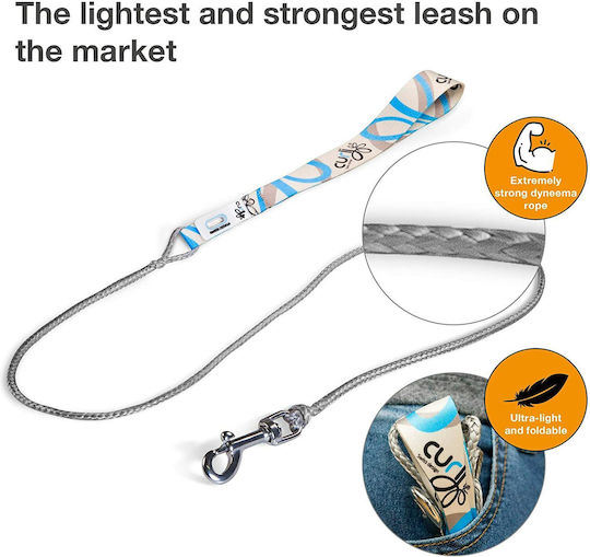 Curli Λουρί/Οδηγός Σκύλου Ιμάντας Ultra Strong Pocket Leash Small σε Ασημί χρώμα 1.1m