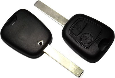 Car Key Shell with Blade with 2 Buttons for Peugeot 106, 107, 206, 207, 306, 307, 406, 407