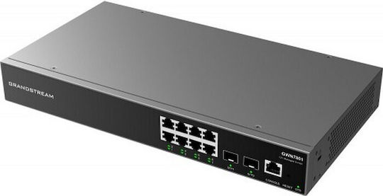 Grandstream GWN7801 Gestionat L2 Switch cu 8 Porturi Gigabit (1Gbps) Ethernet și 2 Porturi SFP