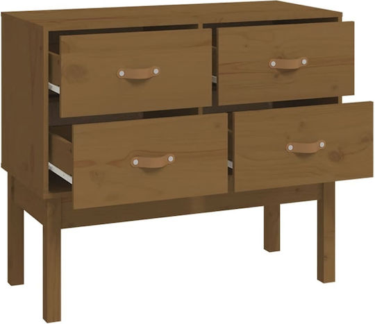 Consolă din Lemn Masiv Brown Honey L90xL40xH78buc