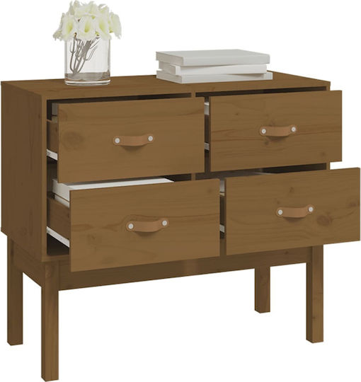 Consolă din Lemn Masiv Brown Honey L90xL40xH78buc