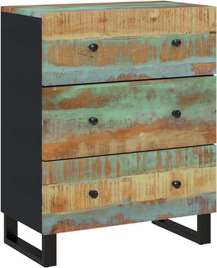 Chest of Drawers of Solid Wood with 6 Drawers 120x33x75cm